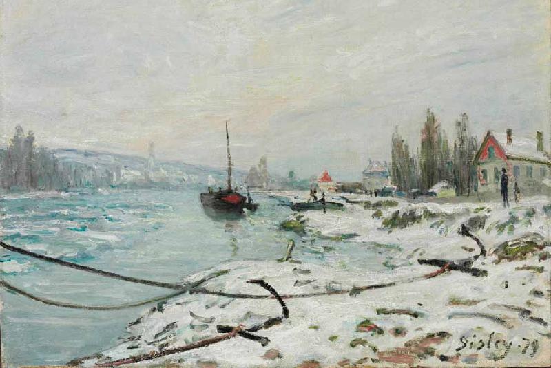 Alfred Sisley Effect of Snow at Saint Cloud Germany oil painting art